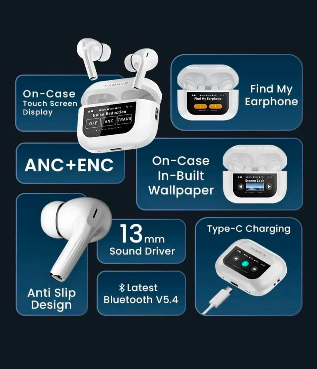 Airpods Pro 2 Touch Screen Edition With Working ENC/ANC