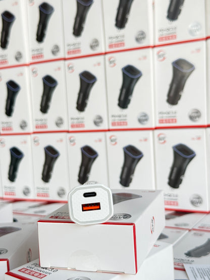 SuperFast 65W Car Charger Type A+C Supported