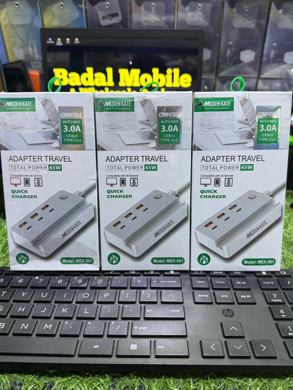 MODEN KATE 45W Travel Adapter | 6 Port Fast Charging Station | 3 USB + 3 Type-C PD | Model MEX-001